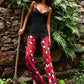 Autumn High Street Print Pants Women Casuals Simple Elastic Waist Fashion Midnight Clubwear Daily Chic Wide-Leg Bottoms