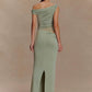 One Shoulder Slinky Sexy Maxi Dress Women Summer Fashion Backless Sleeveless Split Club Party Long Dress Elegant