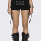 High Street Short Women Hottie Trend Rivet Metal Hollow Patchwork Shirring Skinny Sexy Midnight Club Party Outfits