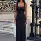 Women Midi Maxi Dress Lace Square Neck Spaghetti Strap Bodycon Sleeveless Long Dress Elegant Evening Party Slip Dresses