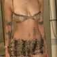 See Through Women 2 Piece Set Sexy Leopard Print Summer Ruffles Camisole+Shorts Vacation Matching Clubwear Outfits