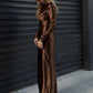 Fashion Silky Satin Long Dress Woman Autumn Trend o-Neck Full Sleeve High Waist Robe Daily Casual Ruched Elegant Vestidos