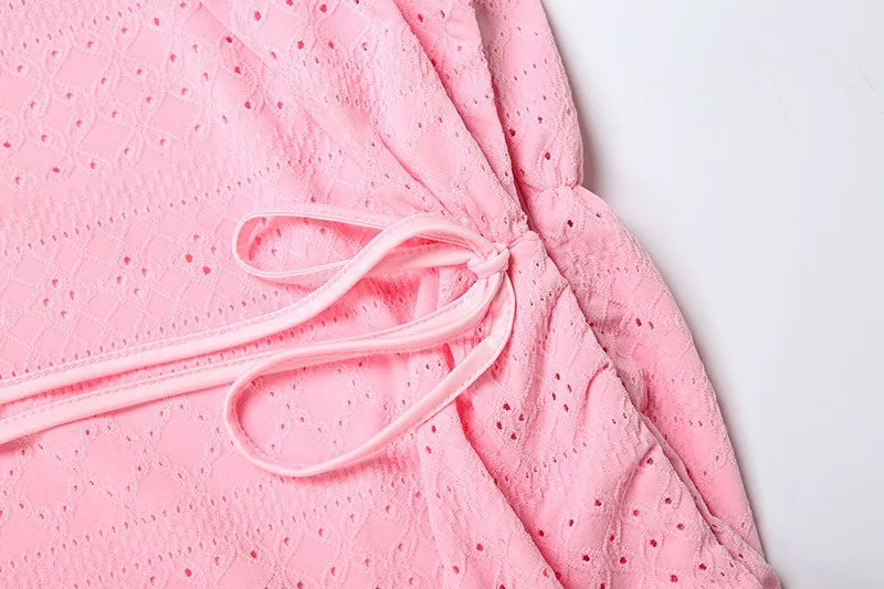 Pink Maxi Dresses Woman Elegant Clothes Fall 2025 Off Shoulder Flare Sleeve Long Dress