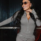 Sporty Style Rhinestone 2 Piece Set Woman Zip Stand Collar Cardigan Jacket+Elastic Waist Flare Pants Fashion Streetwear