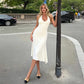 Halter Neck Open Back Midi Dresses for Woman Clothing Elegant Summer A Shape Dress C0-BH30
