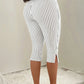 Tiger Stripes Print Elastic Waist Short Women Skinny Side Slit Skinny Simple Classic Fashion Summer Daily Streetwear