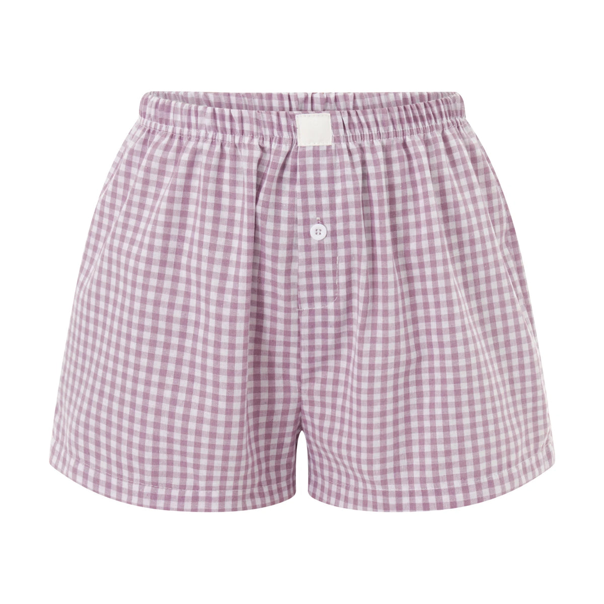 Women Y2k Gingham Boxer Shorts Stripes Button Elastic Waist Boxers Cute Mini Bloomers Plaid Loose Fit Boy Shorts