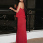 Women Halter Neck O‑Ring Keyhole Sexy Maxi Dress Sleeveless Blouson Bodycon Floor‑Length Evening Party Long Gown