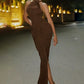 Halter Ruched Sleeveless Sexy Maxi Dress Women Gown Fashion Slim High Waist Evening Club Party Split Long Dress