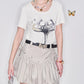 2025 Spring New Arrivals Y2K White Heart Printed Short Sleeve T-Shirt Women's Loose Casual Versatile Top