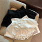 Balletcore Sweet Lace Layered Skort Ladies Large Bow Waist Ruffled Mini Skirt Built In Shorts Y2K Kawaii Going Out Skirt