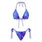 Women 2 Pieces Bikini Swimsuit Spaghetti Strap Top Tie Side Triangle G-Thong Bathing Suit Beach Holiday Swimwear