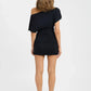 Diagonal Collar Backless Sexy Mini Dress Women Elegant One Shoulder Short Sleeve Draped Ruched Slinky Club Party Dress