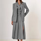Autumn Two Piece Sets Women Double-breasted Vest And Split Skirt Matching Sets Fashion Long Pleated Skirt Two Piece Set