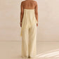 Lace Trim Strapless Bandeau Top+High Waist Wide Leg Pants Two Piece Set Elegant Casual Outfit For Women Y2K Streetwear