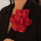 17CM Exaggerate Handmade Large Satin Flower Brooch for Women Wed Bridal Elegant Broochs Party Jewelry Accessories Gift