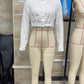 French Women White Cropped Shirt Long Sleeve Button Front Ruffle Edge Crop Top Casual Summer Beach Vacation Blouse