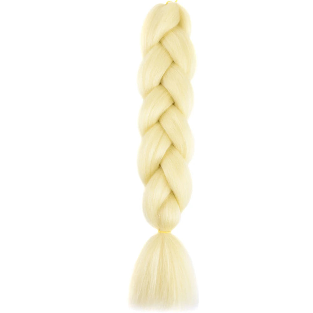 24 Inch Jumbo Box Braids Extensions Synthetic Braiding Hair DIY Hair Braids For Children Pink Purple Yellow Gray