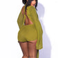 Hottie Backless Dress Women Fashion Swing Collar Bandages Mesh Patchwork Puff Sleeve Sexy Street Party Club Playsuits