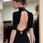 Sexy Backless Long Dress Woman Summer Trend Turtleneck Short Sleeve High Waist Skinny Stretch Prom Elegant Vestidos