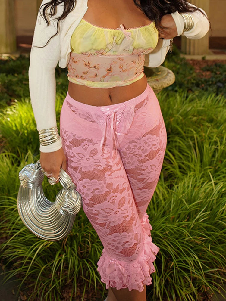 Jacquard Sexy Shorts Women Shirring Tierred Coquette Chic Summer Hipster Wild Basic Midnight Club Party Mid Bottom