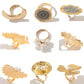 18 Styles Vintage Punk Petal Flowers Rings for Women 2025 Trend Goth Geometric Adjustable Rings New Year Party Jewelry