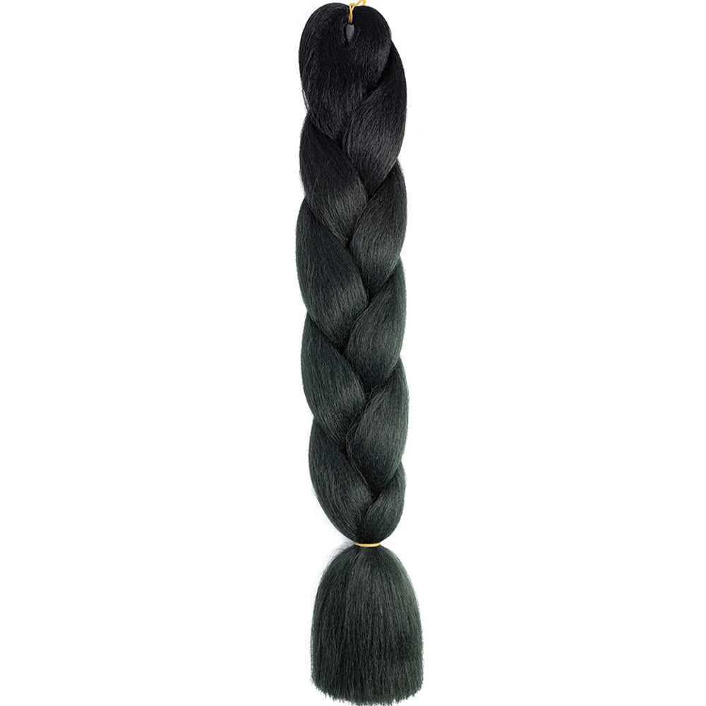 24 Inch Jumbo Box Braids Extensions Synthetic Braiding Hair DIY Hair Braids For Children Pink Purple Yellow Gray