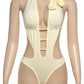 Beach Vacation Bodysuit Women Pearl 3d Flowers Sexy Backless Sleeveless Stretch Midnight Party Hollow Wild Y2K Tops