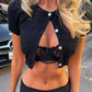 Summer T-Shirt Women Hottie Single-Breasted Fashion Classic Short Sleeve O-Neck Sexy Midnight Street Party Club Crop Tops
