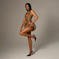 Faux Fur Trim PU Leather Shorts Jumpsuit Deep V Neck Sleeveless Backless Romper Sexy Onesie Woman Club Outfit