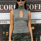 Keyhole Cutout Tops for Women Y2K Mandarin Collar Shirt Sexy Fitted Hollow Out Tank Summer Fashion Going Out Tops