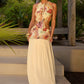 Women Floral Print Sleeveless Sexy Maxi Dress Front Lace Up Waist Cutout Long Dress Summer Vacation Beach Party Dresses