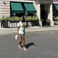 Crochet Women Dress Single-Breasted Shorts Sleeve O-Neck Green Edge Peach Hip Thin Tight Bodycon Streetwear Hipsters