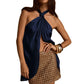 Chic Halter Neck Knot Dressy Draped Tops Women Elegant Satin Tops Tank Summer Sleeveless Sexy Backless Going Out Top
