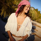 Womens Boho Front Tie Blouse Long Sleeve Deep V Neck Casual Tops Stylish Loose Fit Bow Detail Fall Spring Daily Wear