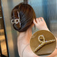Metal Hair Clip Fashion Barrettes Korean Geometric Black Bow knot Hair Claw for Women Thick Thin Accessories Bath Crab Clamp