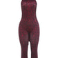 Wild Midnight Street Romper Women  Leopard Print Halter Backless Bandages Sleeveless Fashion Club Party Playsuits