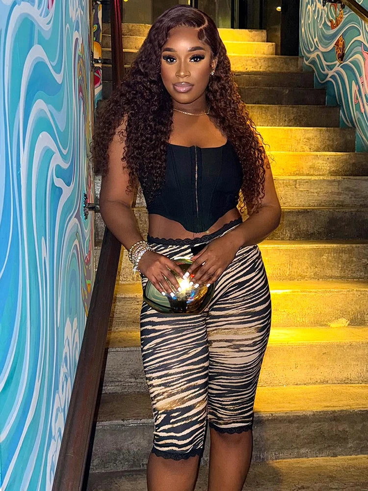 Lace Edge Patchwork Crop Pants Women Leopard Print Skinny Peach Hip Hot Girls Street Hipster Sexy Wild Trend Bottoms