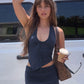 2 Piece Co Ords Sets for Woman Asymmetrical Mini Skirt and Backless Halter Top Sexy Womens Outfit Summer 2026