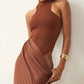 Women Sexy Party Club Evening Bodycon Sleeveless Long Dress Backless Soild Color Elegant Summer Dress