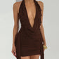 Embellished Cowl Neck Ruched Bodycon Mini Dress for Birthday Party Sexy Evening Dresses Woman 2026