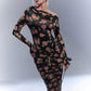 Diagonal Collar Long Sleeve Sexy Midi Dress Women Gown Elegant Backless Ruched Bodycon Club Party Long Dresses Female