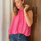 Y2K Polka Dot Halter Neck Top Sleeveless Tie Back Blouse Shirt Summer Casual Loose Fit Fairy Grunge Streetwear Tank Top