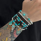 4 Styles Ethnic Boho Wooden Beads Chain Bracelets for Men Vintage Cactus Coin Pendant Elastic Bangles Couple Jewelry