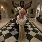 Satin Backless Maxi Dresses Woman Wedding Party Attire Elegant Sexy Birthday Dress for Photoshoot
