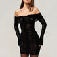 Lace Off-shoulder Sexy Maxi Dress Women Strapless Backless Long Sleeve Bodycon Evening Club Party Long Dress Elegant