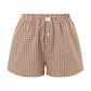 Women Y2k Gingham Boxer Shorts Stripes Button Elastic Waist Boxers Cute Mini Bloomers Plaid Loose Fit Boy Shorts
