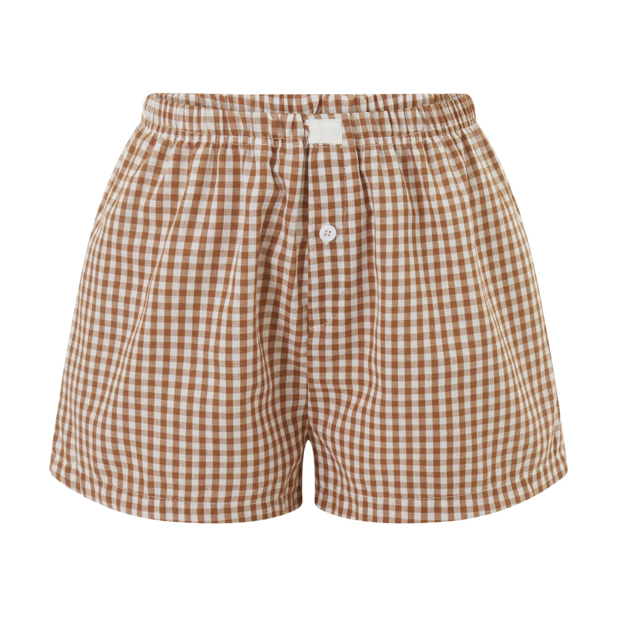 Women Y2k Gingham Boxer Shorts Stripes Button Elastic Waist Boxers Cute Mini Bloomers Plaid Loose Fit Boy Shorts