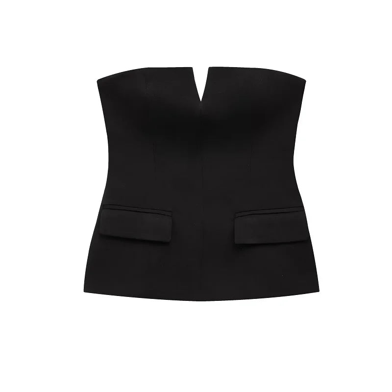 Off Shoulder Tube Top Women Sexy Strapless Crop Top Woman Fashion Backless Short Tops for Women Spring Bustier Vest Top