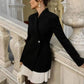 Patchwork Long Sleeve Sexy Blazer Dress Women Elegant V Neck Single-button High Waist Slim Blazers Dresses Female